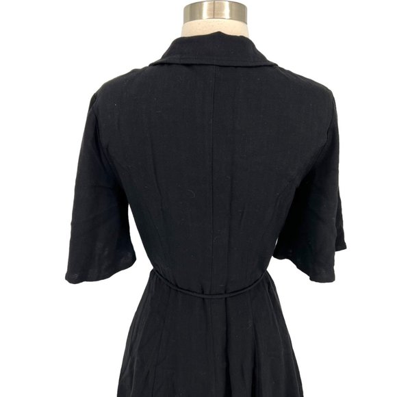 Emory Park Shirt Style Romper with Flutter Sleeves Black Size Small NWT - Picture 6 of 11